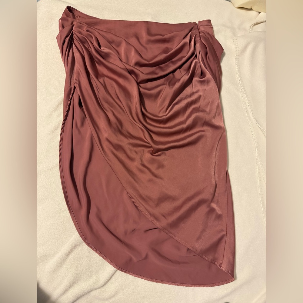 Sculptured Dusty Rose Drape Midi Skirt sz 3X US 18/20